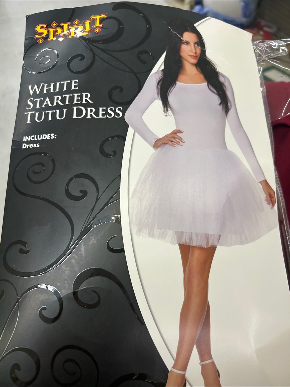 Spirit White Mini Tutu Dress with Long Sleeves